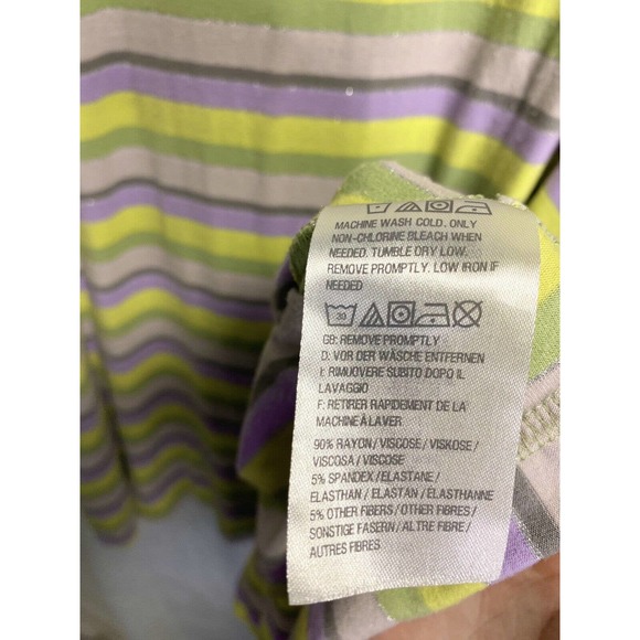 LOGO Lori Goldstein Women’s Striped Retro Colorful Glitter Tunic Top Sz 3X Plus - Picture 4 of 4